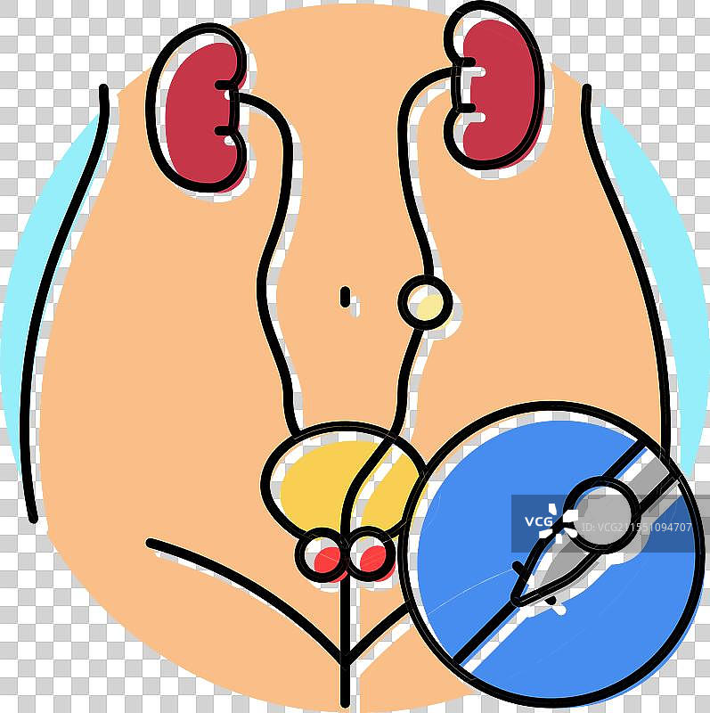 尿管镜泌尿科彩色图标图片素材