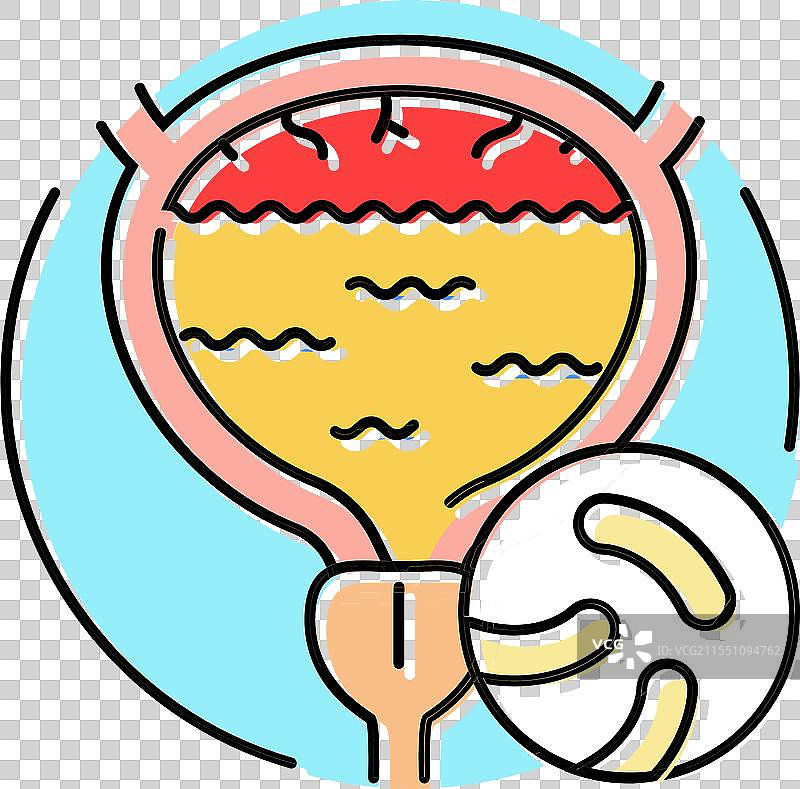 膀胱炎泌尿科彩色图标图片素材