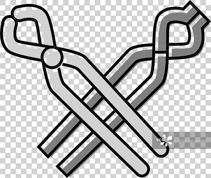 铁匠用的钳子黑色图标图片素材