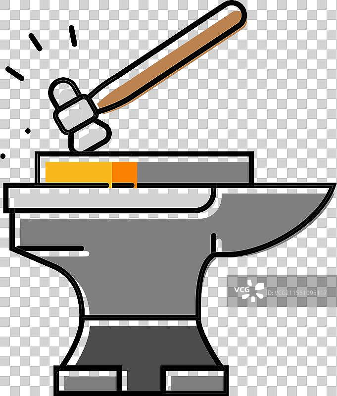 锻造工匠彩色图标图片素材