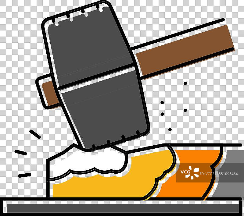 锻造工的冲击工具彩色图标图片素材