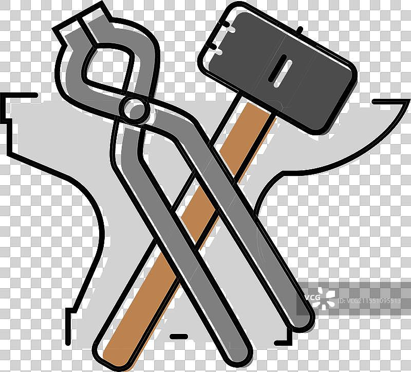 金属艺术家铁匠彩色图标图片素材