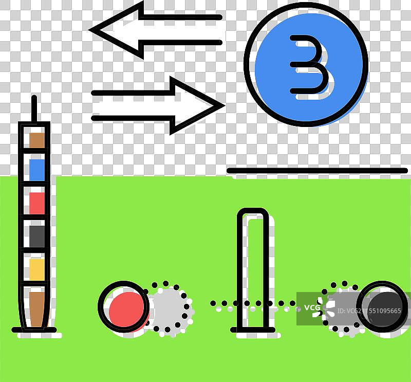 三重剥皮的槌球游戏彩色图标图片素材