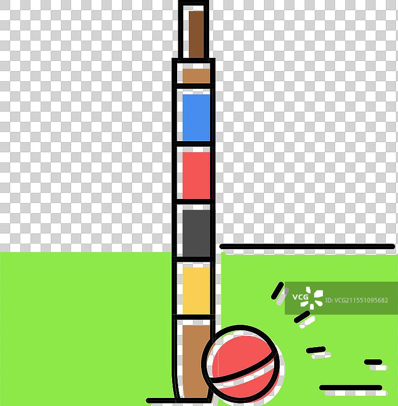 彩色图标的槌球游戏标记图片素材