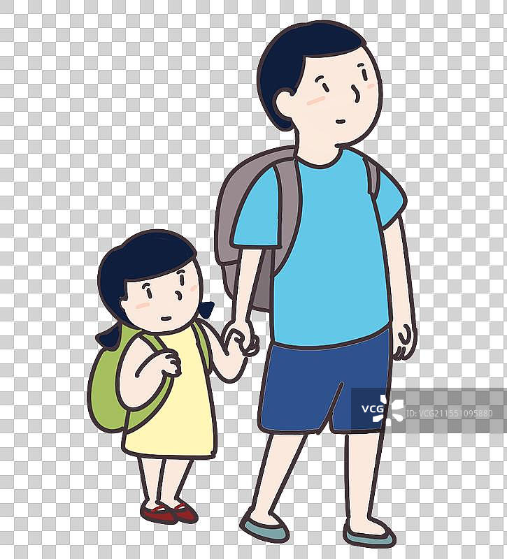 旅行父女人物元素图片素材