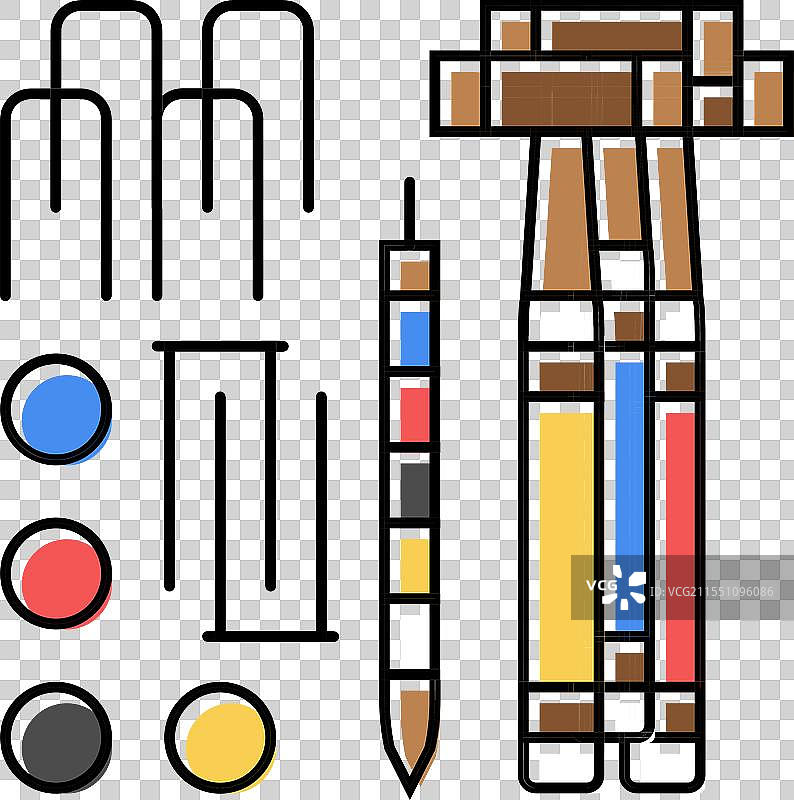 彩色图标的槌球游戏图片素材