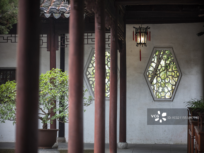 苏州园林花窗图片素材