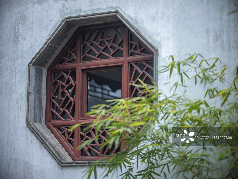 苏州园林花窗图片素材