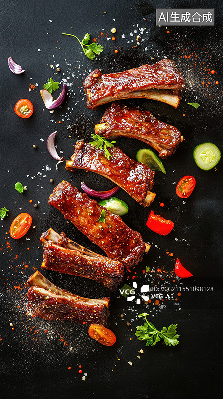 【AI数字艺术】排骨肉排图片素材