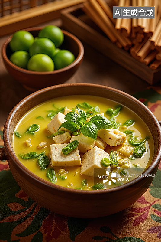 【AI数字艺术】小葱拌豆腐图片素材