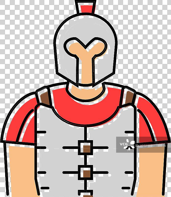 角斗士 斯巴达 罗马 希腊 彩色图标图片素材