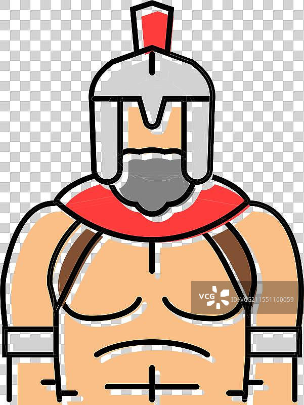 斯巴达角斗士战斗罗马彩色图标图片素材