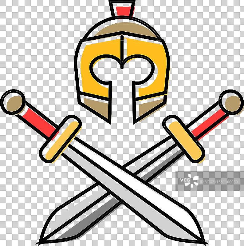 士兵徽章 罗马 希腊 彩色图标图片素材