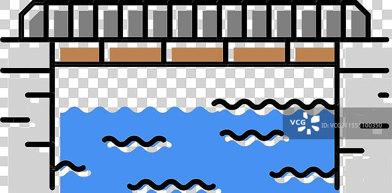 板梁桥 彩色图标图片素材