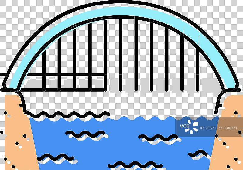 弓形桥 彩色图标图片素材