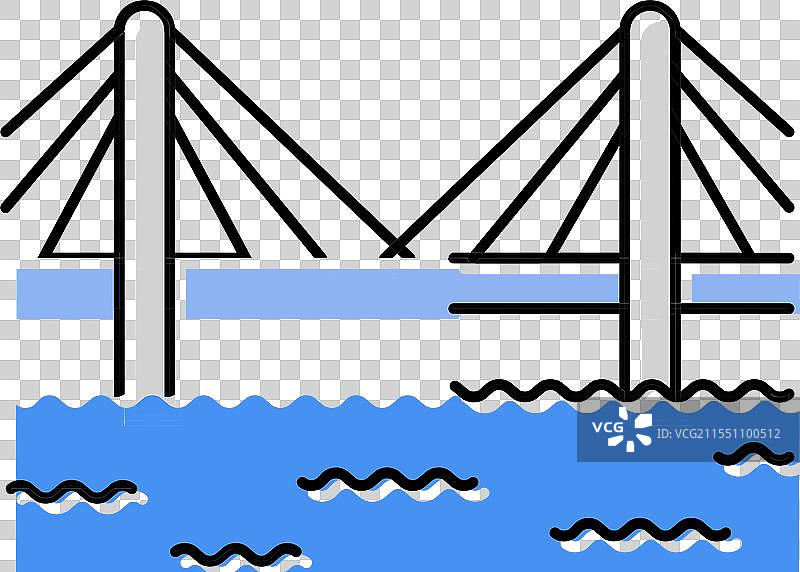 格子桥 彩色图标图片素材