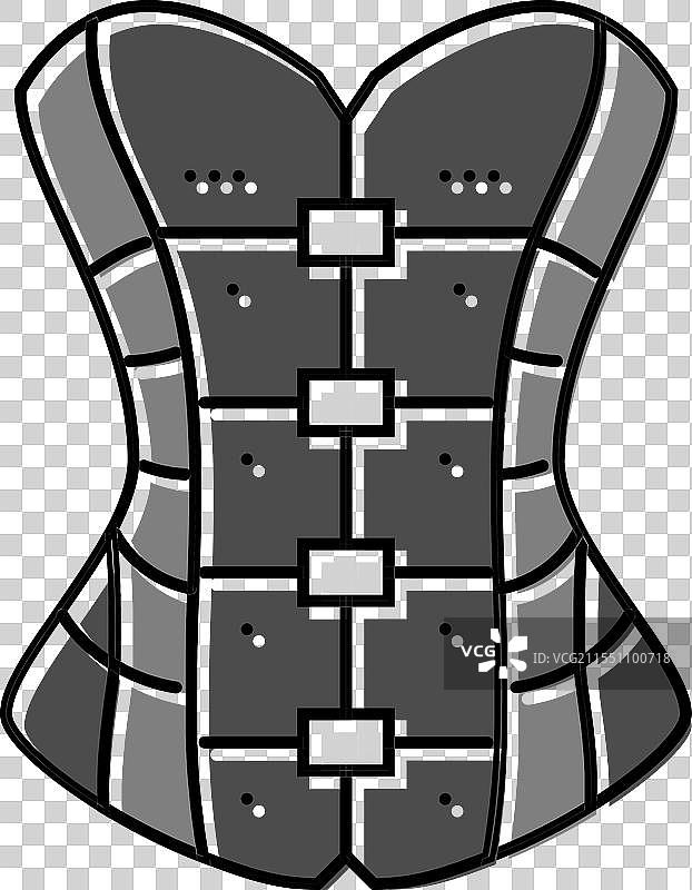 哥特亚文化中的紧身胸衣色彩图标图片素材