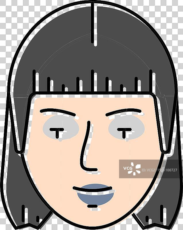 苍白妆容的哥特亚文化色彩图标图片素材