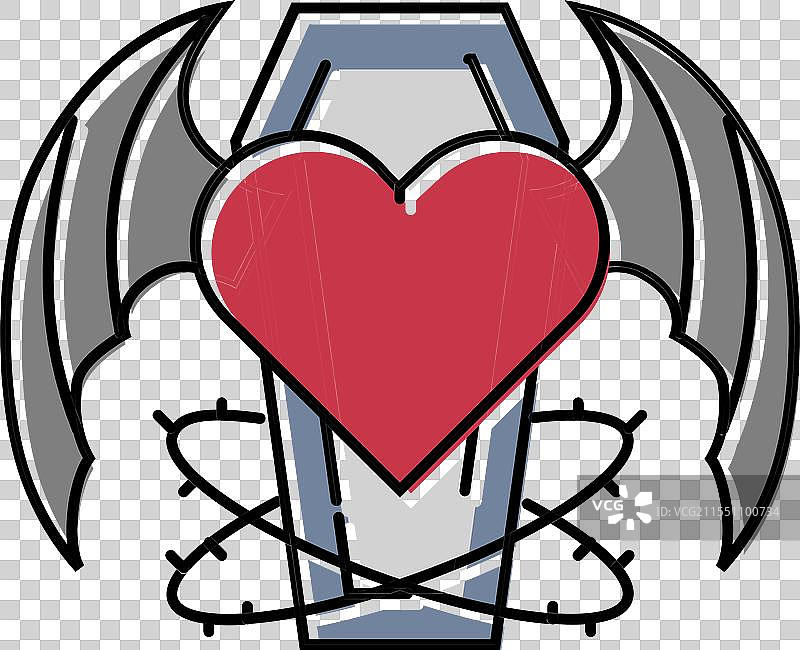 哥特亚文化中的彩色纹身图标图片素材