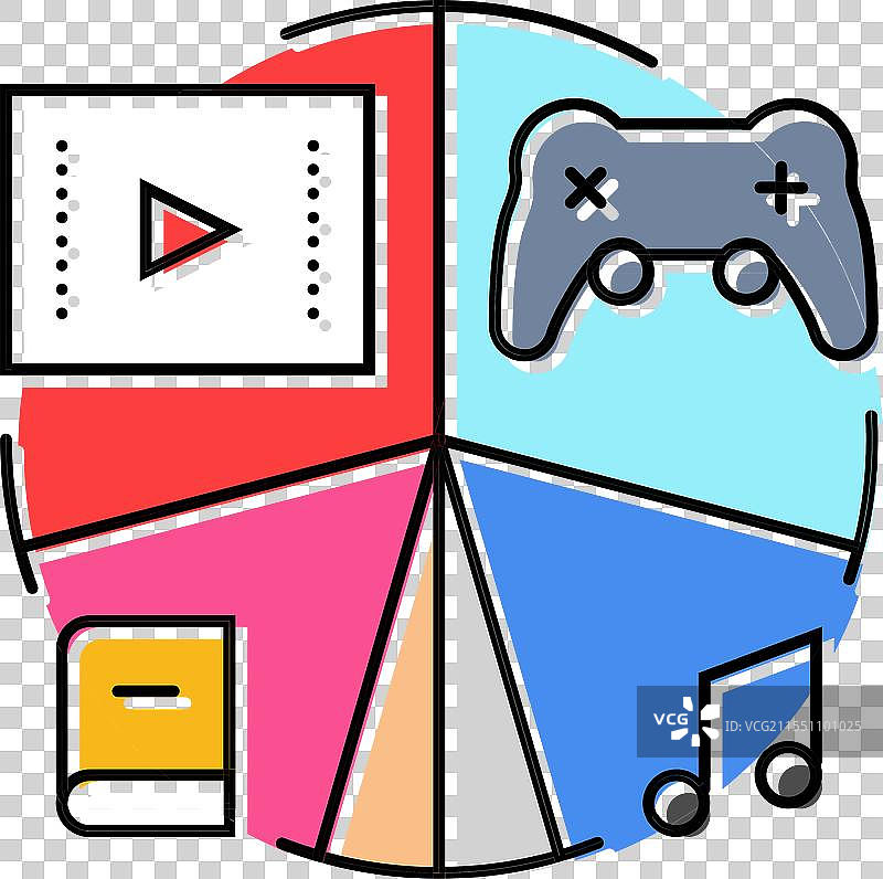 御宅族生活 御宅族彩色图标图片素材