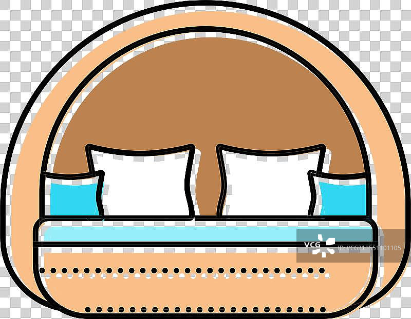 户外家具日床颜色图标图片素材