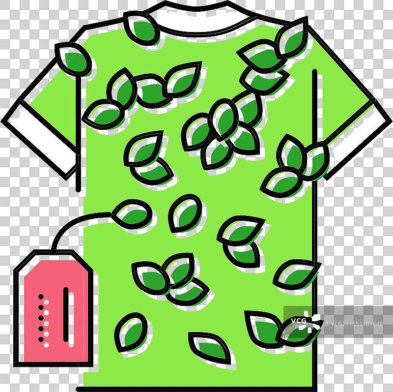 可再生纤维可持续时尚彩色图标图片素材