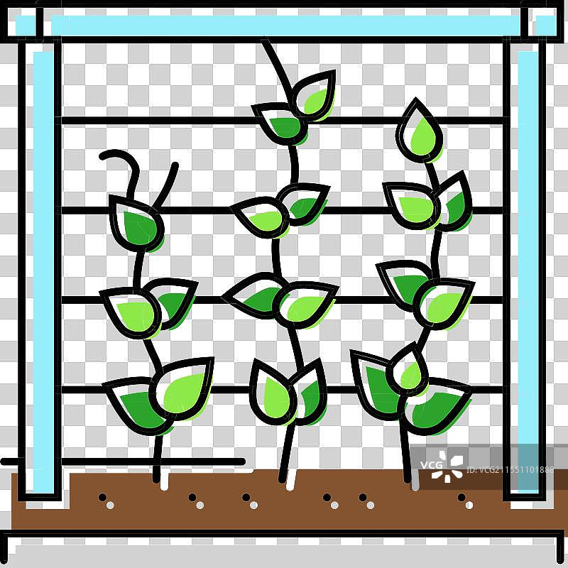 城市园艺的格子架彩色图标图片素材