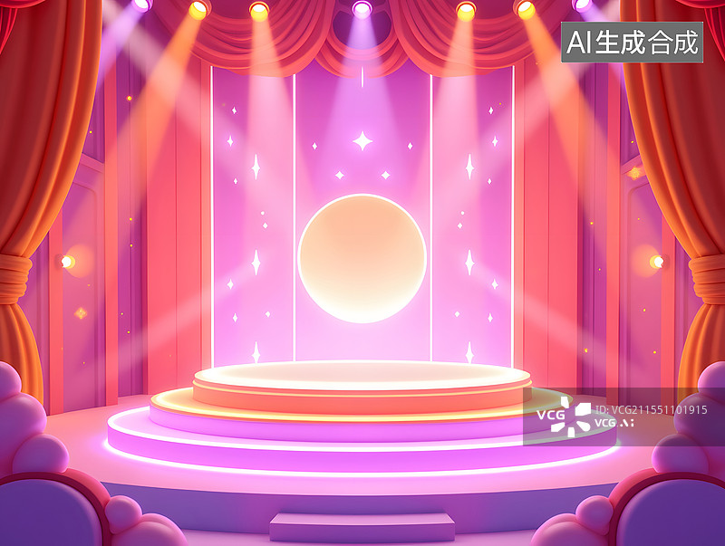 【AI数字艺术】3D场景电商产品展台背景图片素材