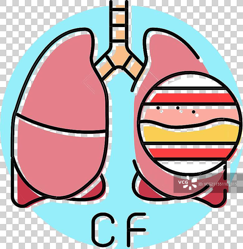 囊性纤维化疾病彩色图标图片素材