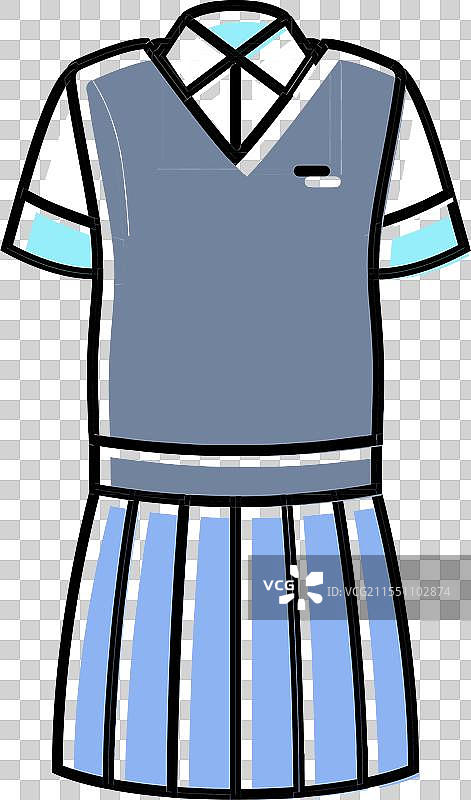 日本女学生制服彩色图标图片素材