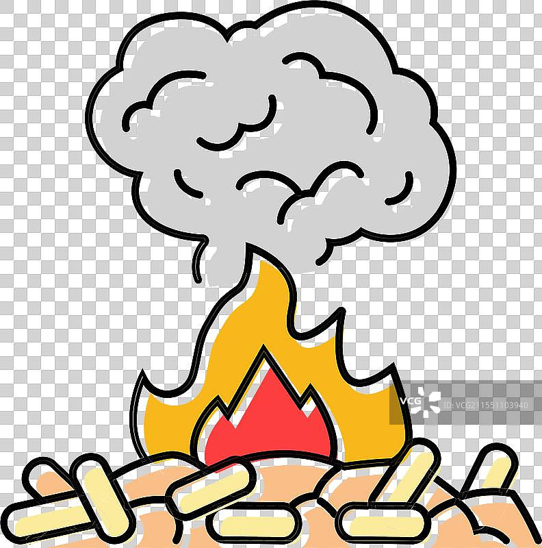 木屑颗粒排放彩色图标图片素材