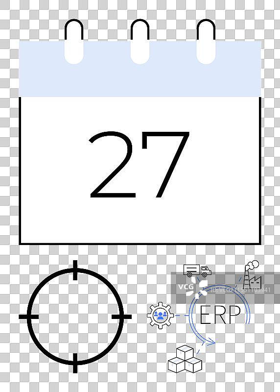 显示27号的日历，标注为“运营中”图片素材