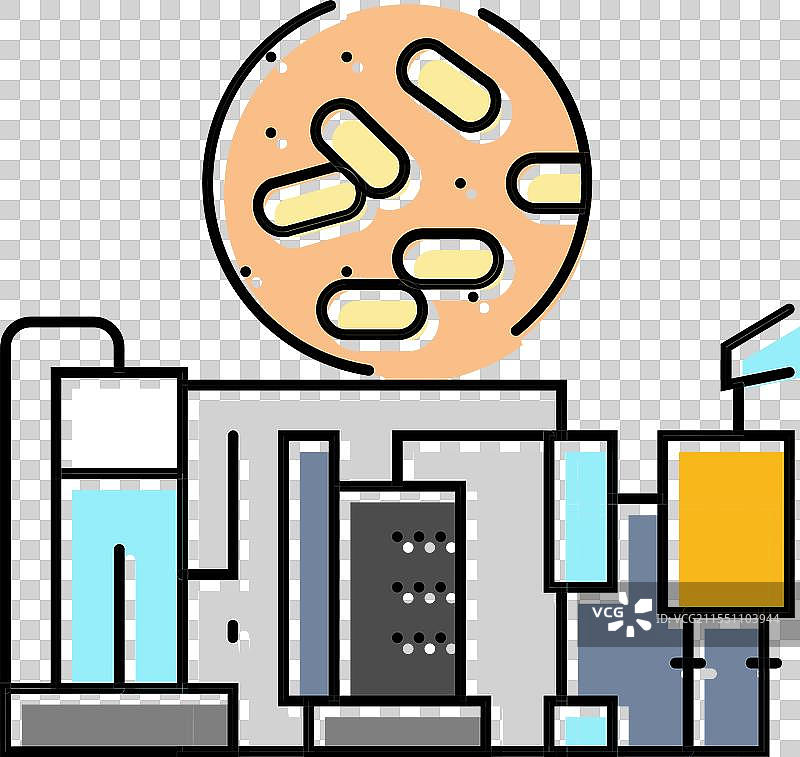 木质颗粒生产彩色图标图片素材