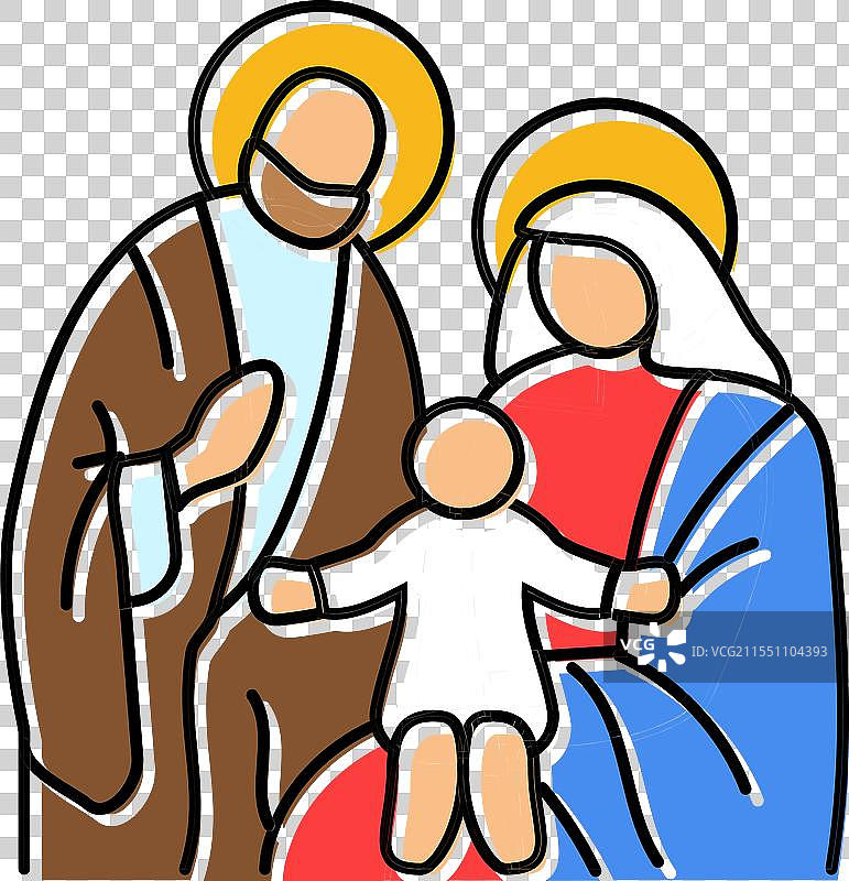 圣家节 天主教节日 彩色图标图片素材