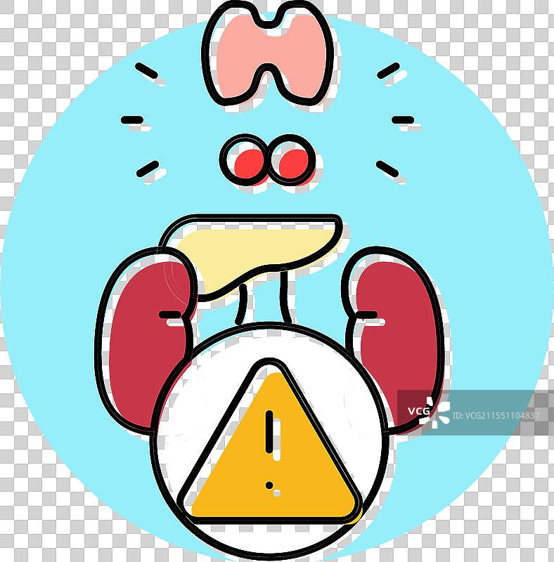 内分泌失调 肥胖 超重 彩色图标图片素材