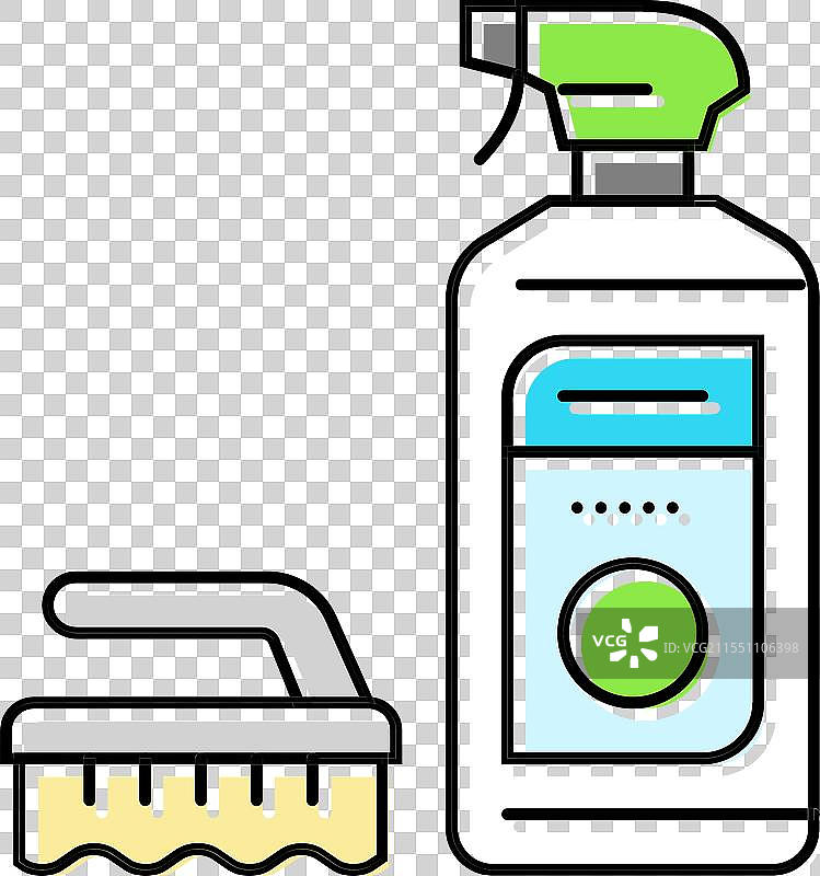 纺织品清洁干洗彩色图标图片素材