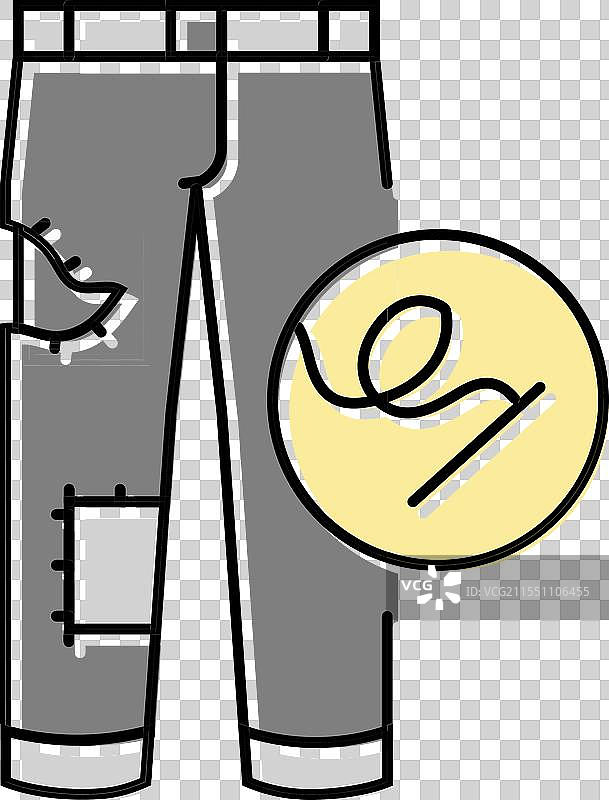 亚麻清洗洗衣的彩色图标图片素材