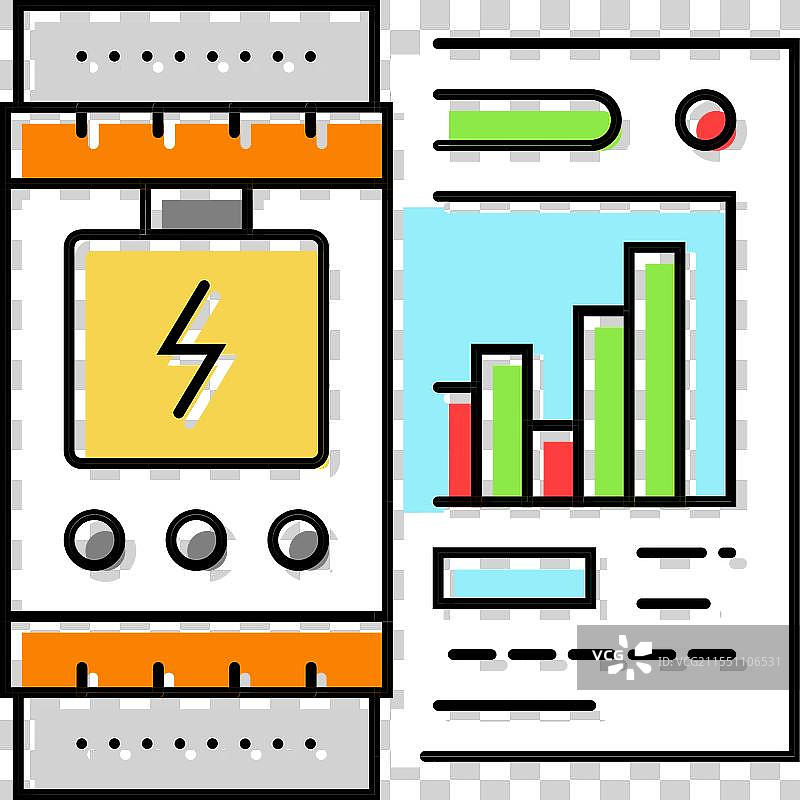 电气审计 彩色图标图片素材