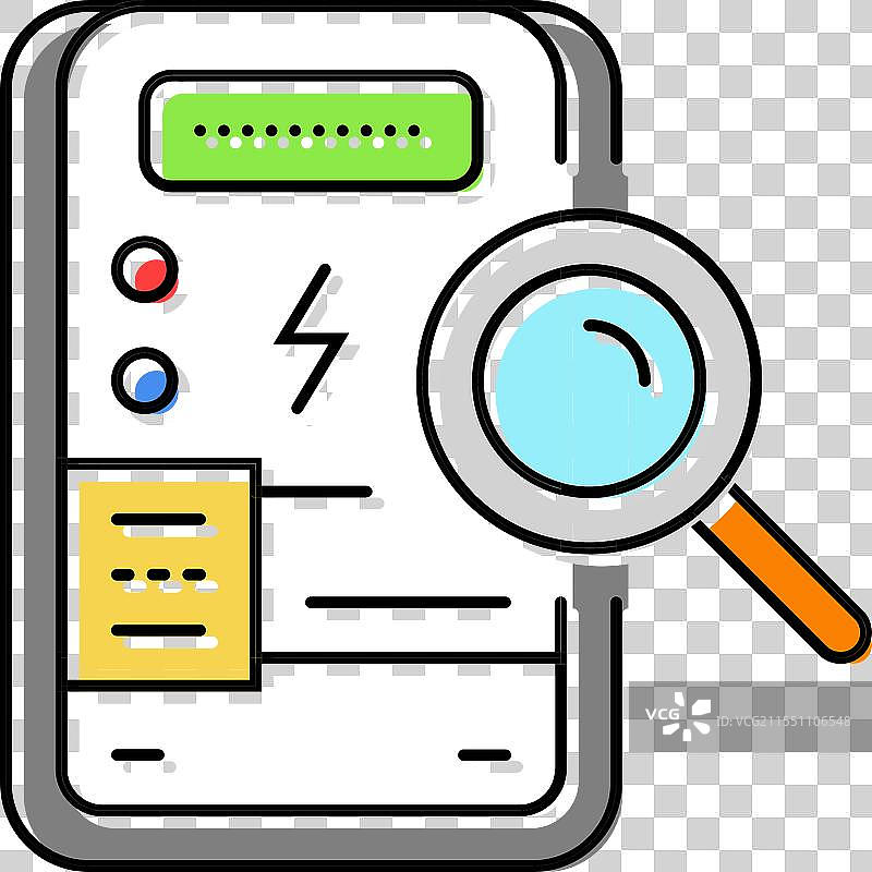 能源消耗分析彩色图标图片素材