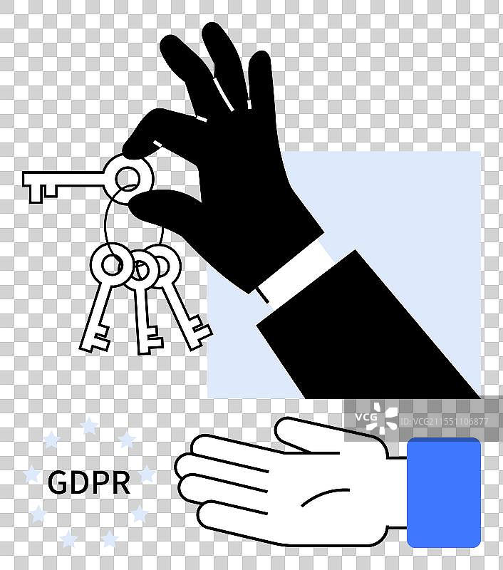 手握钥匙，象征着GDPR合规性图片素材
