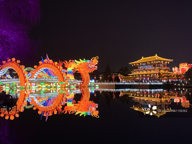 西安大唐芙蓉园灯会图片素材
