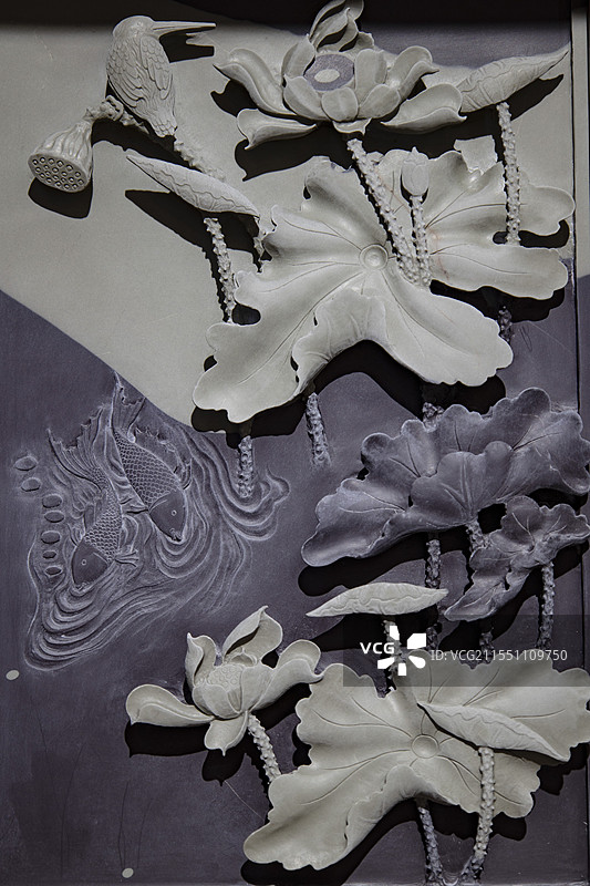 文房四宝砚台雕刻艺术图片素材