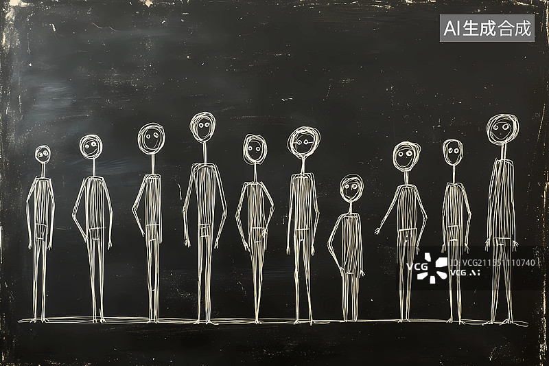【AI数字艺术】卡通儿童粉笔画黑板报图片素材