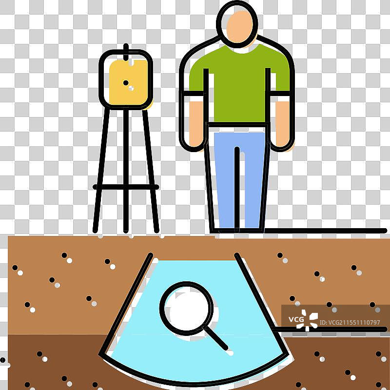 矿业地质勘探研究彩色图标图片素材