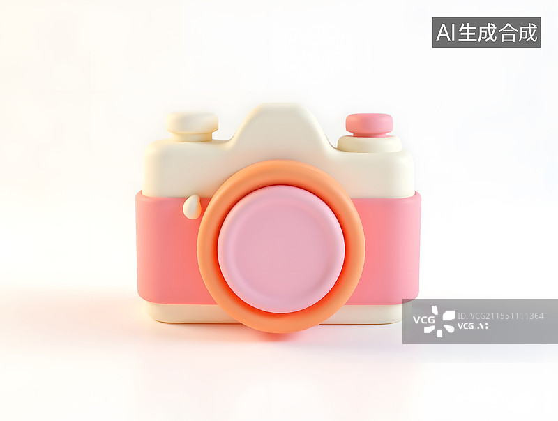 【AI数字艺术】相机的3D渲染卡通插图图片素材