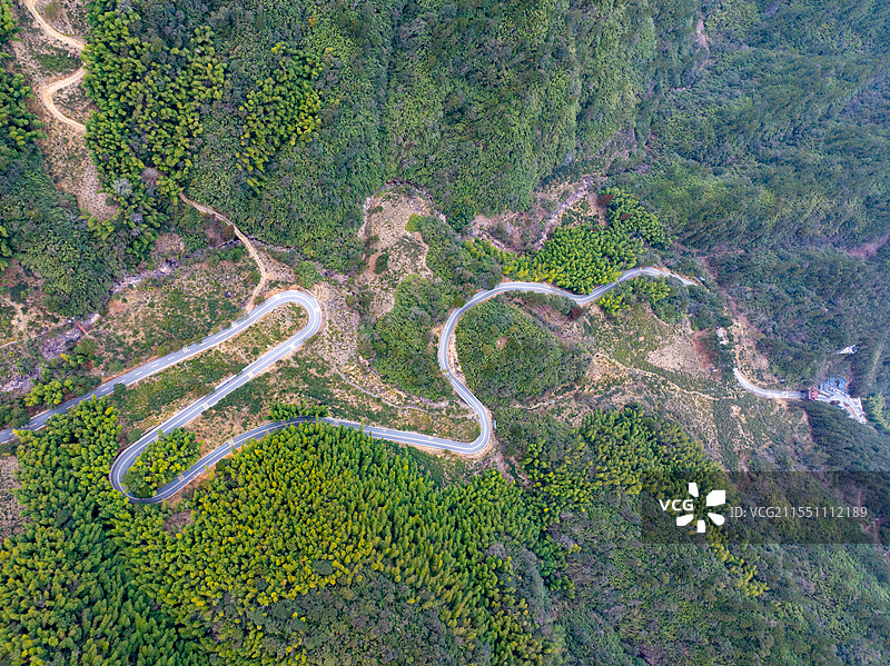俯瞰武夷山桐木关盘山路图片素材