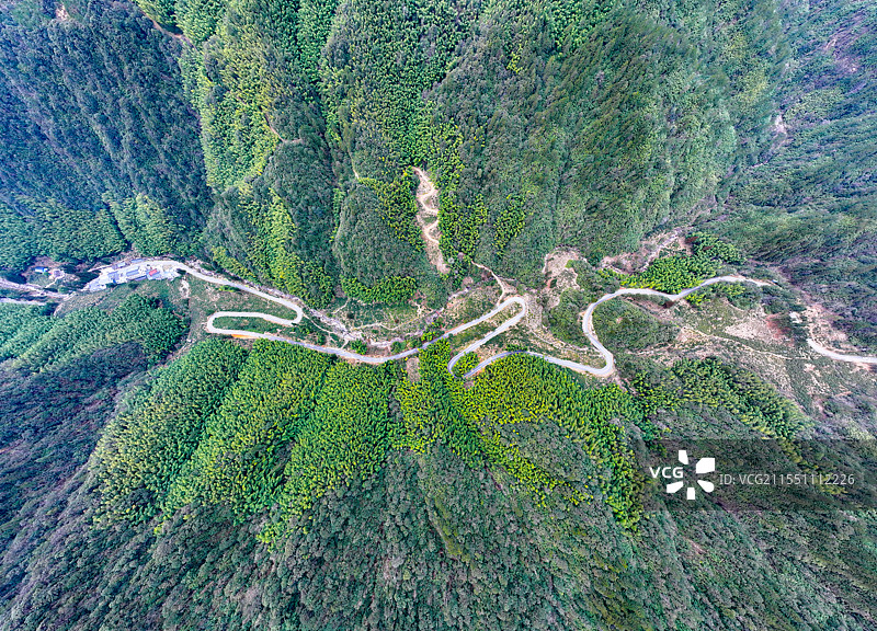俯瞰武夷山桐木关盘山路图片素材