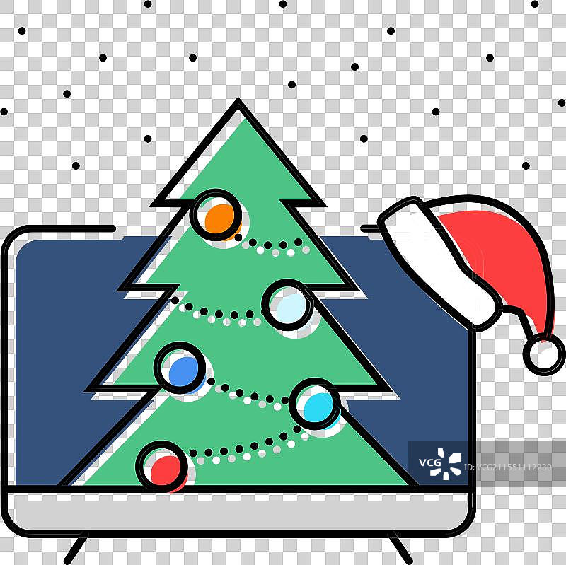 watching holiday movies color icon图片素材