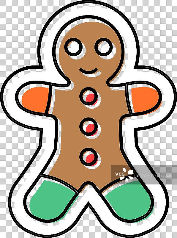 制作姜饼的冬季色彩图标图片素材