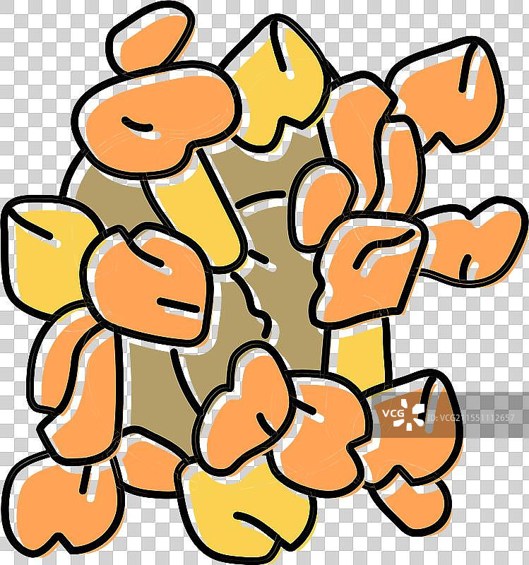 积雪草阿育吠陀草药彩色图标图片素材